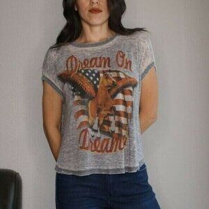 Forever 21 Gray Burnout Boxy Oversized Dreamer T-shirt USA Size S